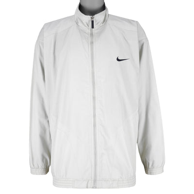 Nike  - White Embroidered Zip-Up Jacket 1990s X-Large