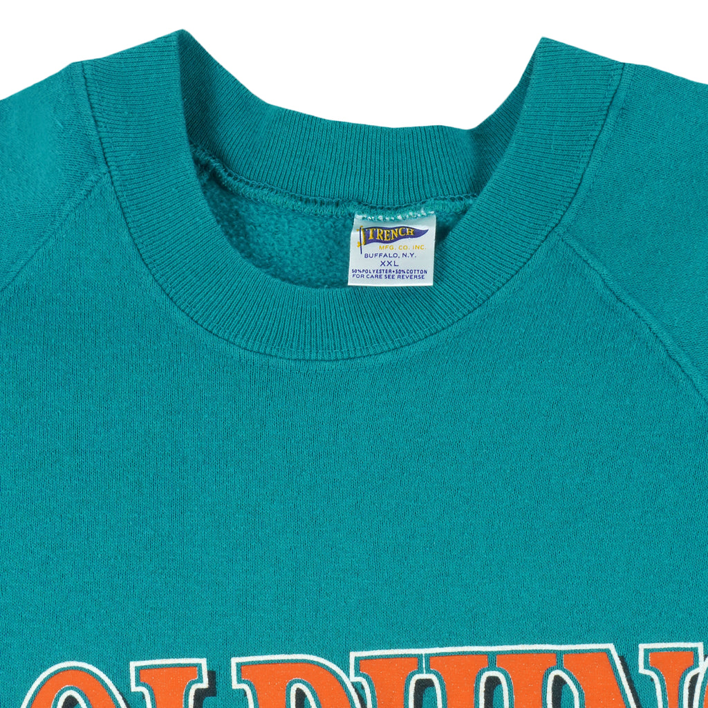 NFL (Trench)- Miami Dolphins Crew Neck Sweatshirt 1990s XX-Large Vintage Retro Football