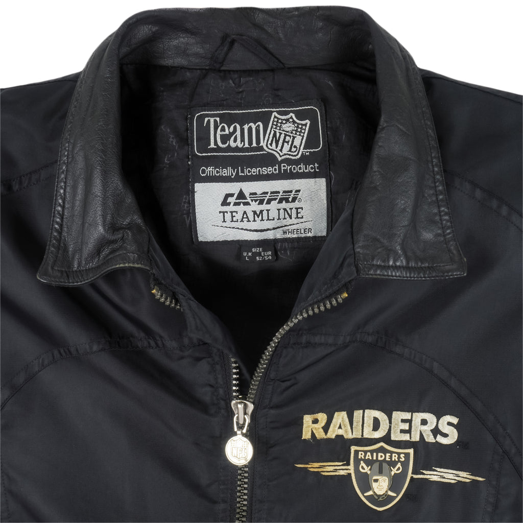 NFL (Campri Team Line) - Los Angeles Raiders Zip-Up Jacket 1990s Large Vintage Retro Football