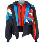 Polaris - Black Zip-Up Racing Jacket 1990s Large Vintage Retro