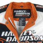 Harley Davidson - Harley Racing Embroidered Denim Jacket 1990s Medium Vintage Retro