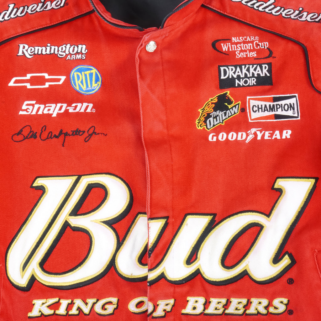 NASCAR - Red Budweiser - King of Beers Jacket 1990s Small Vintage Retro