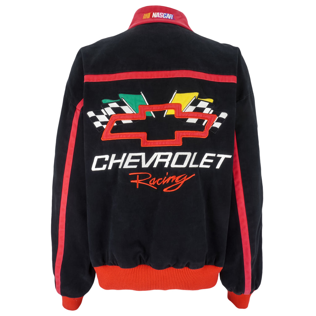 NASCAR (Racing Champions) - Black Chevrolet Racing Jacket 1990s X-Large Vintage Retro