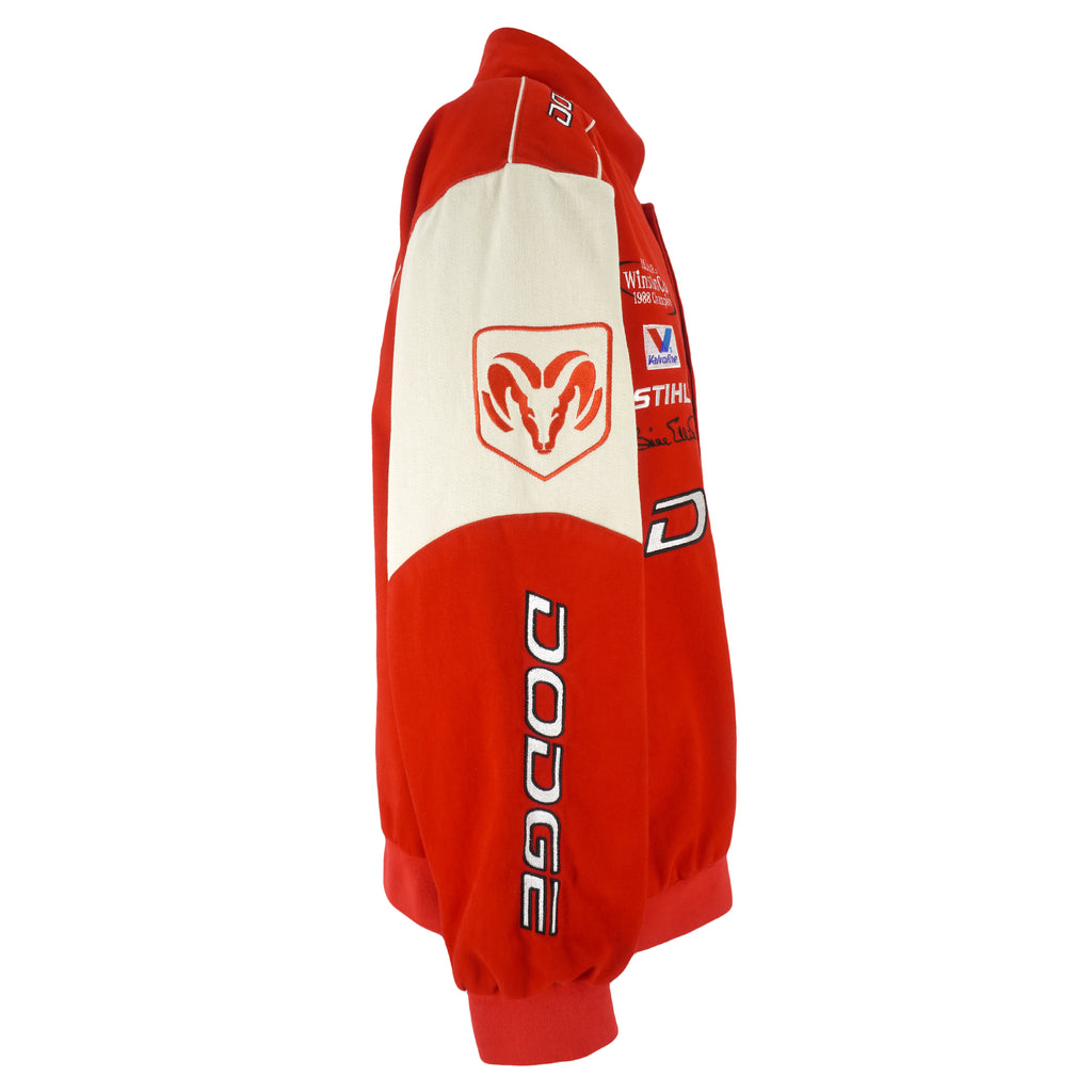 NASCAR (JH Design) - Red Dodge Racing Embroidered Jacket 1990s XX-Large Vintage Retro