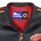 NHL (Pro Player) - Detroit Red Wings Zip-Up Genuine Leather Jacket 1990s X-Large Vintage Retro Hockey