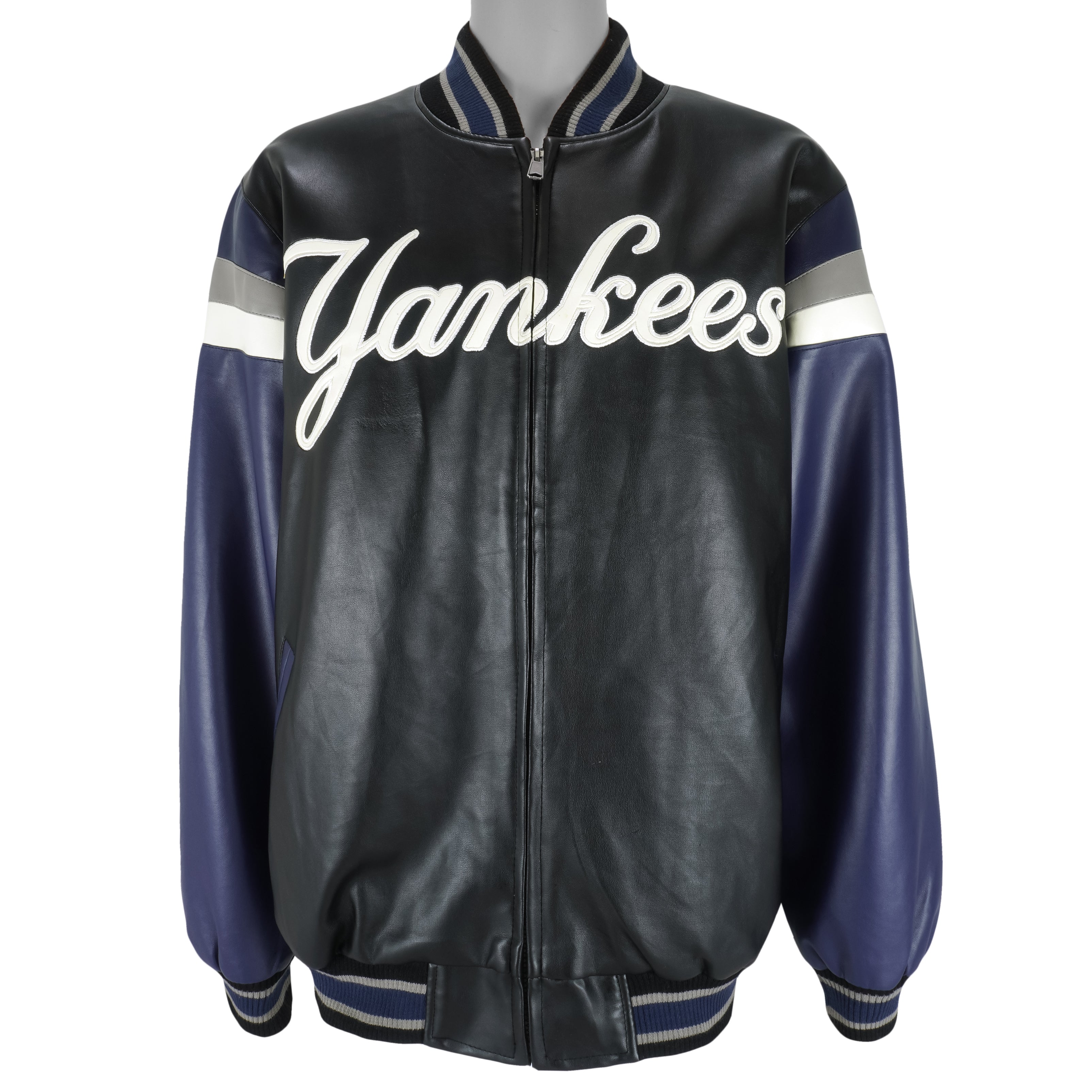 MLB - New York Yankees Zip-Up Faux Jacket 1990s X-Large Vintage Retro Baseball