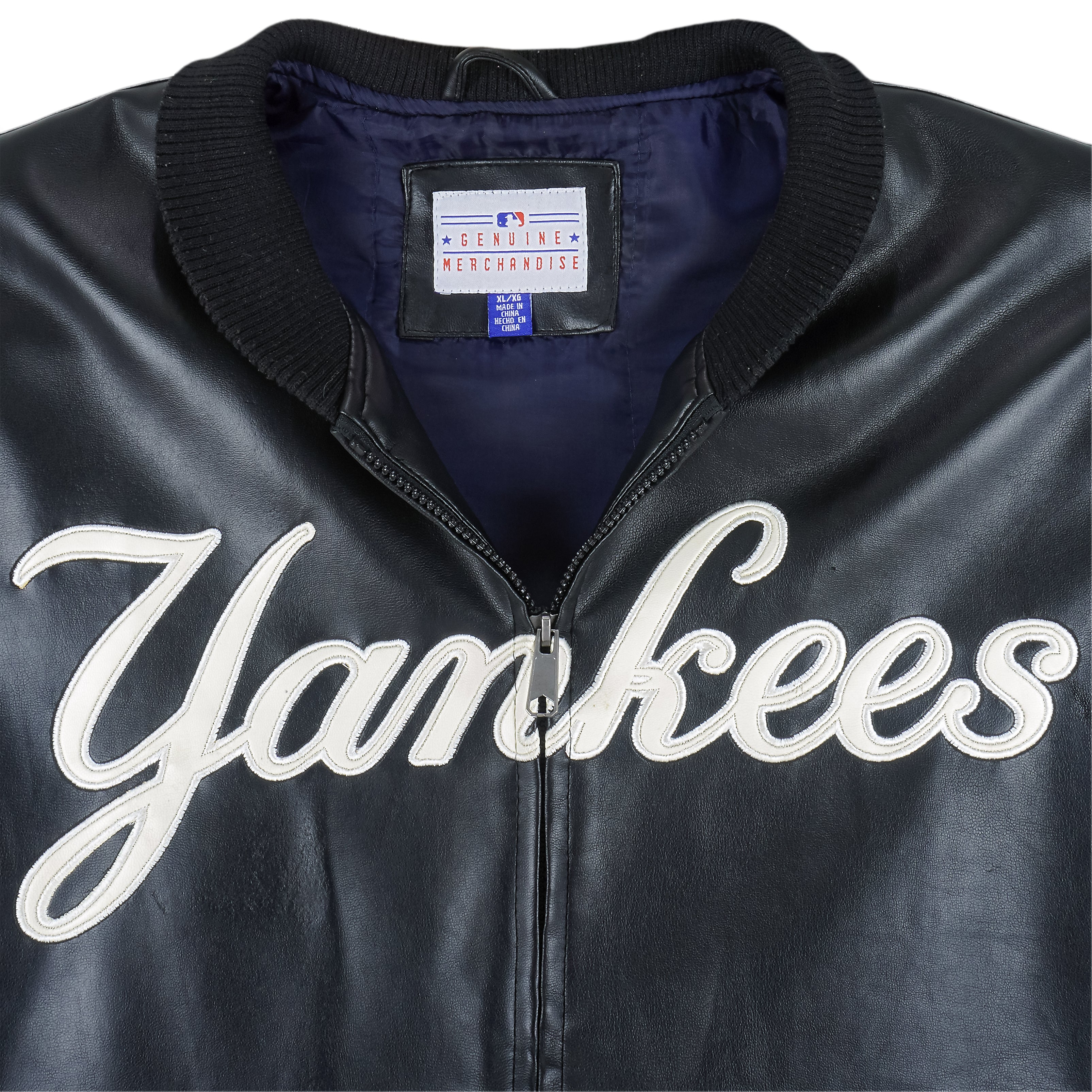 MLB - New York Yankees Zip-Up Faux Jacket 1990s X-Large Vintage Retro Baseball