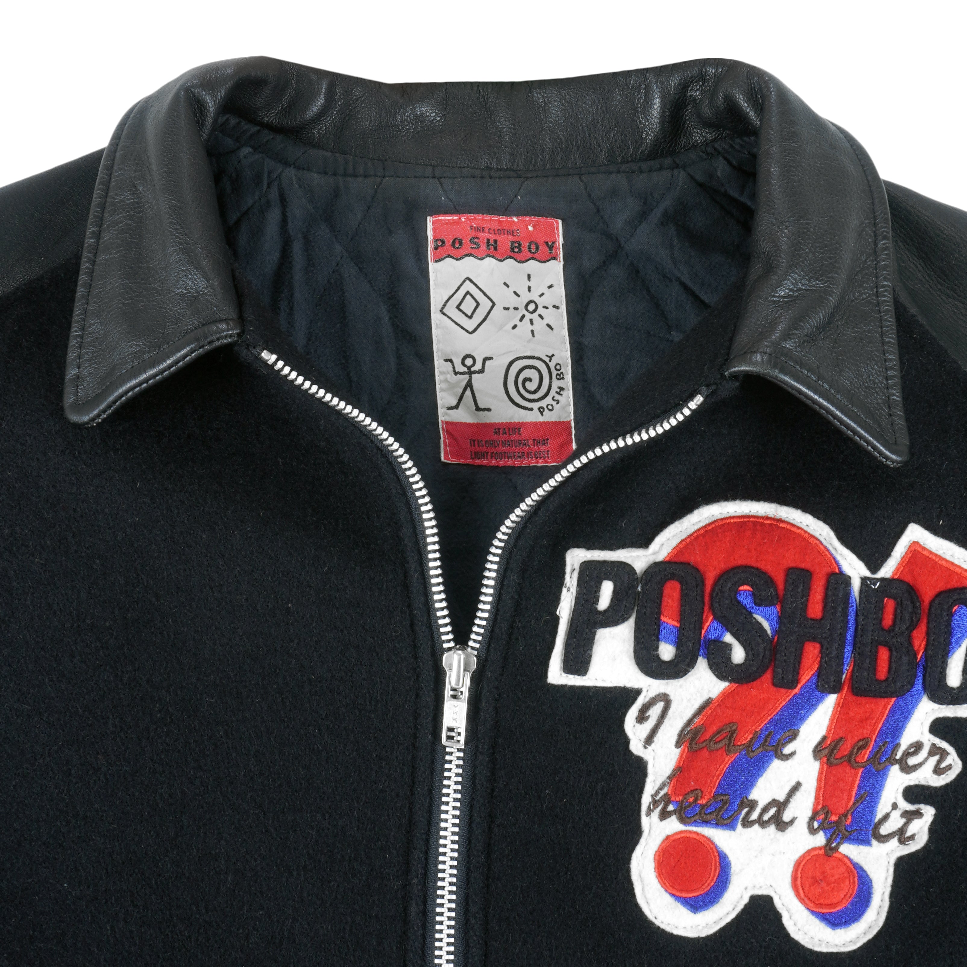Vintage - Posh Boy Leather Wool Jacket 1990s Large Vintage Retro