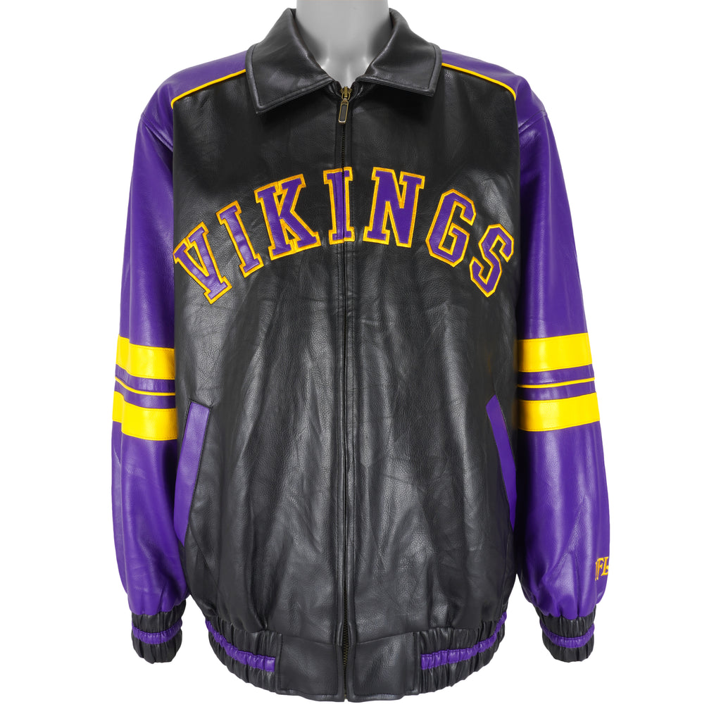 NFL - Minnesota Vikings Zip-Up Faux Jacket 1990s Large Vintage Retro Football