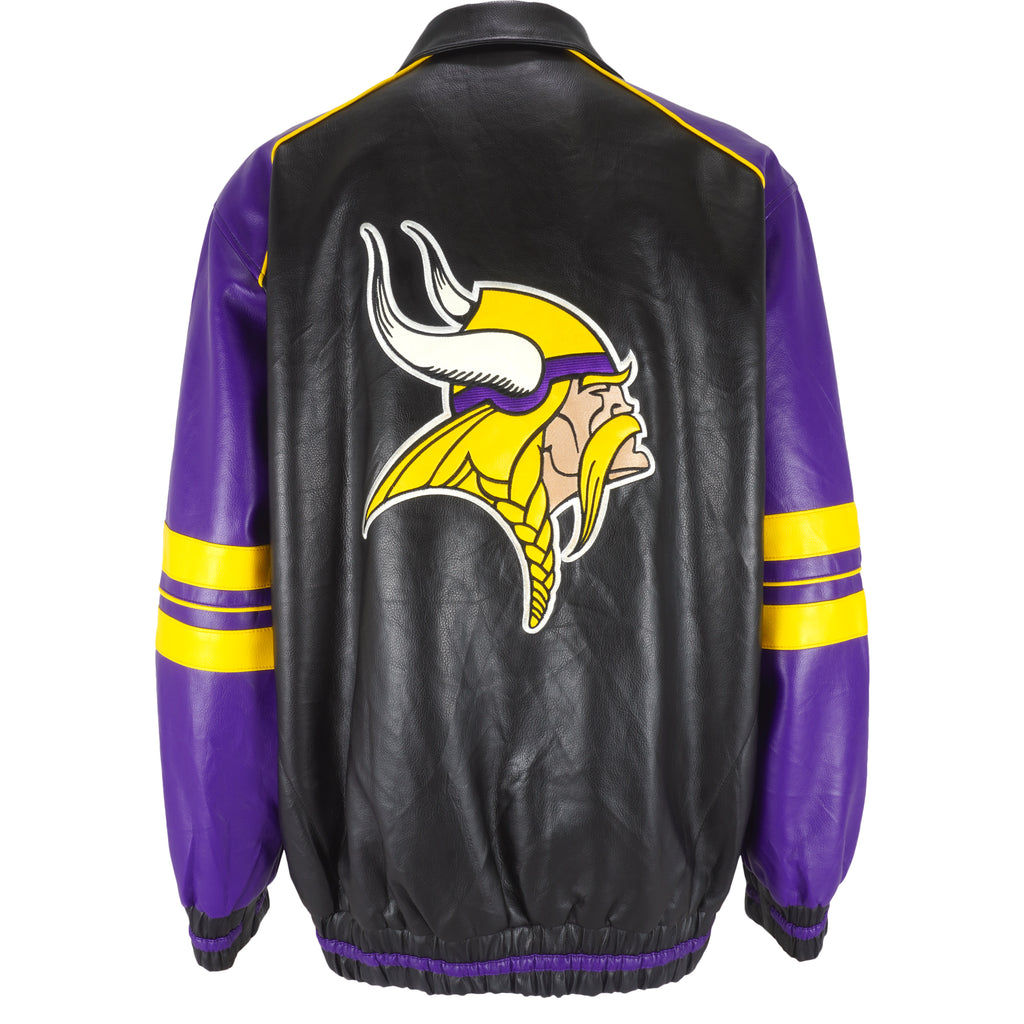 NFL - Minnesota Vikings Zip-Up Faux Jacket 1990s Large Vintage Retro Football