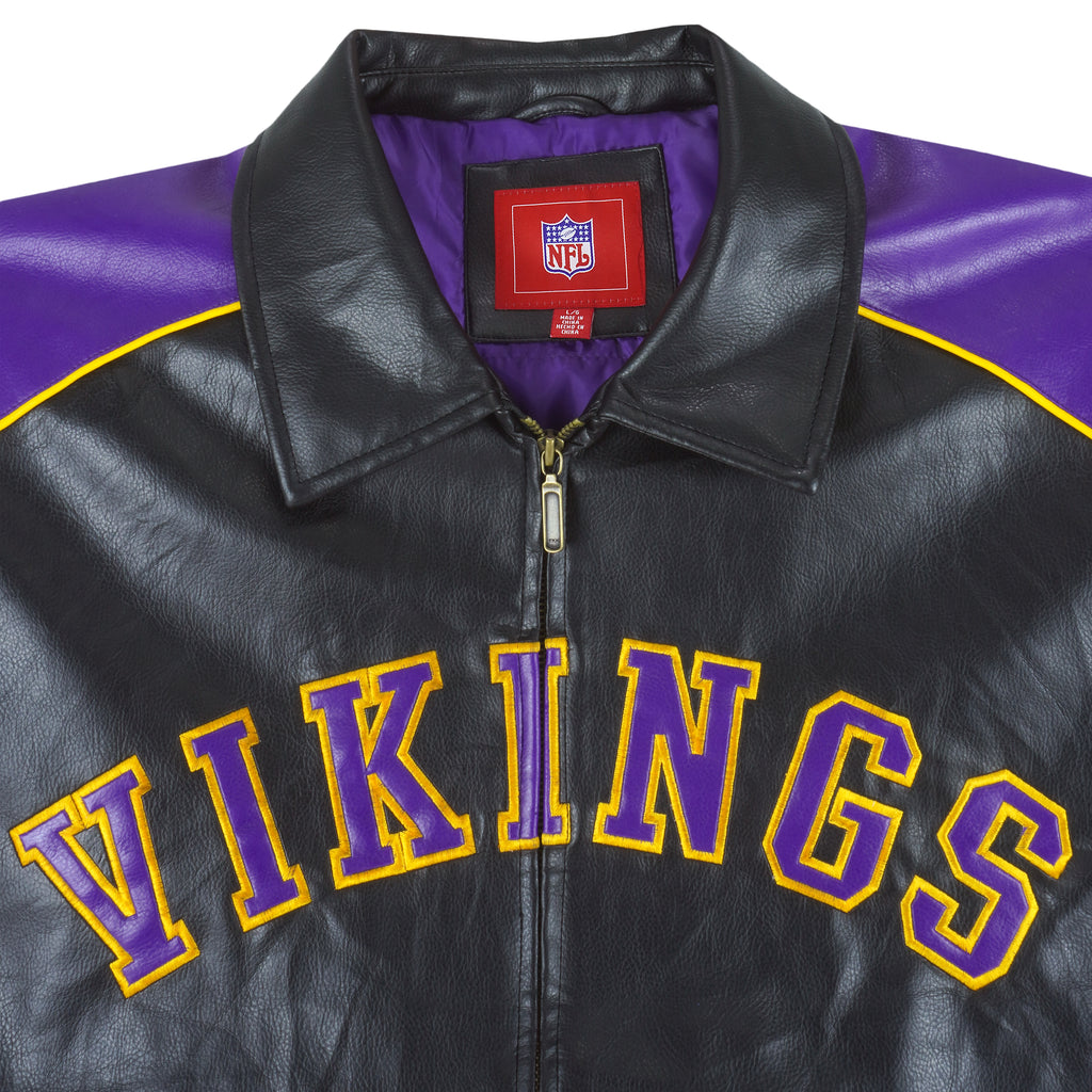 NFL - Minnesota Vikings Zip-Up Faux Jacket 1990s Large Vintage Retro Football