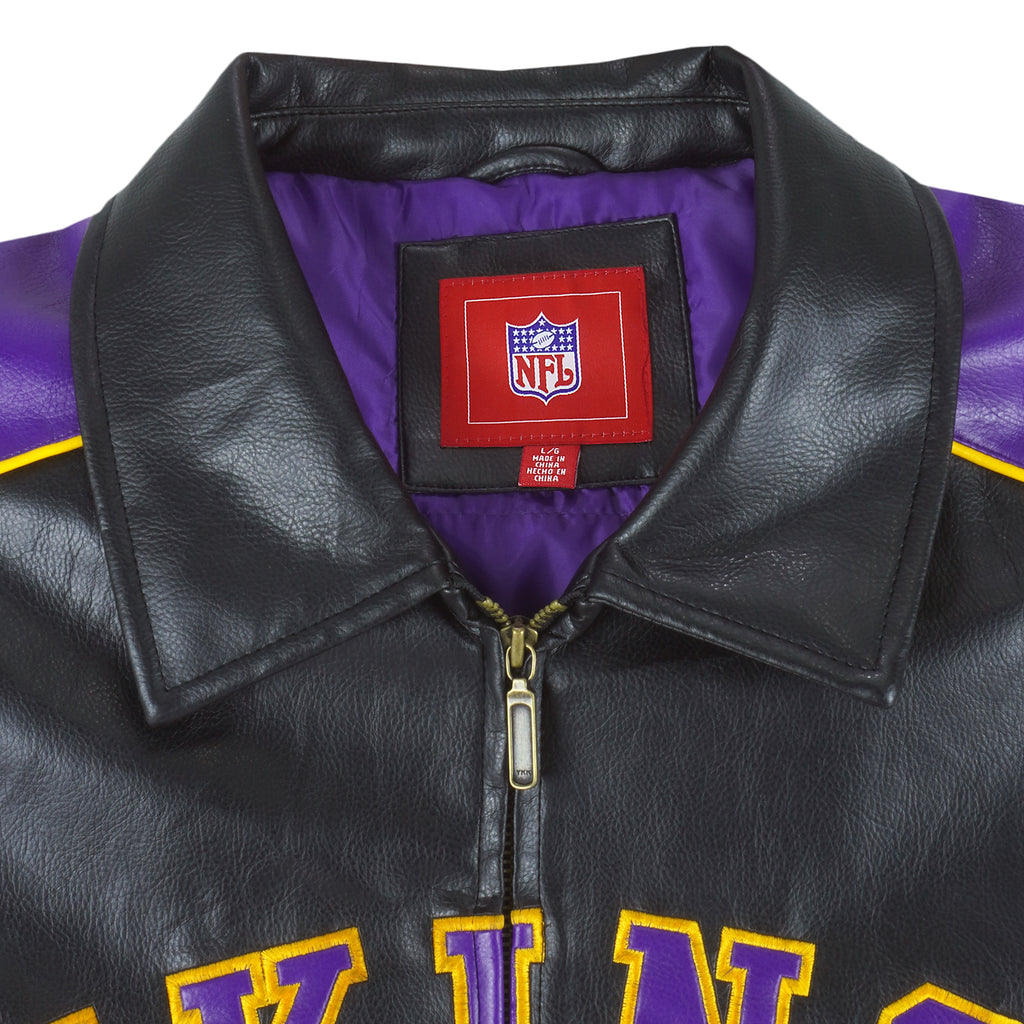 NFL - Minnesota Vikings Zip-Up Faux Jacket 1990s Large Vintage Retro Football
