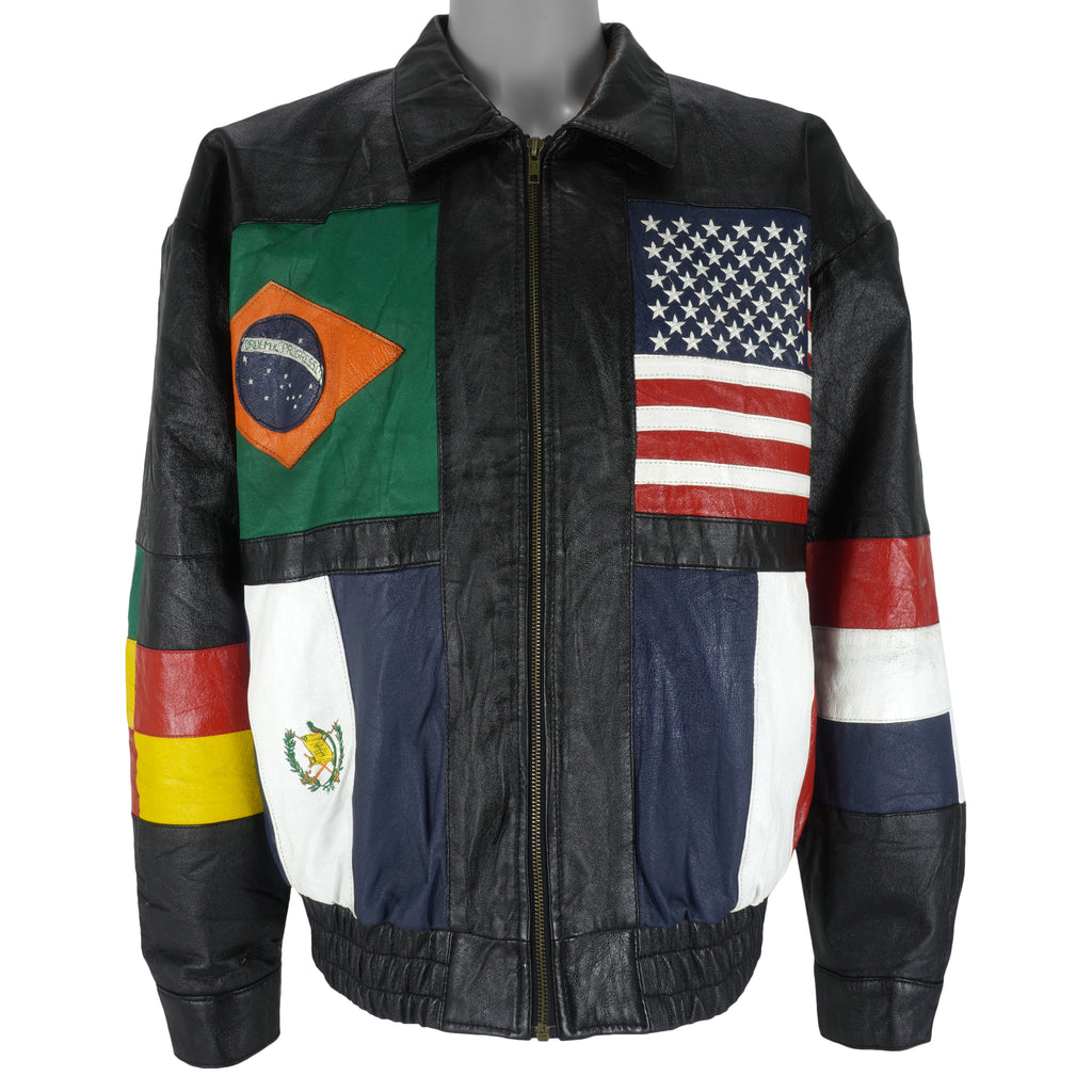 Vintage - National Flags Leather Jacket 1990s Large – Vintage Club Clothing