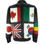 Vintage - National Flag Leather Jacket 1990s Large Vintage Retro