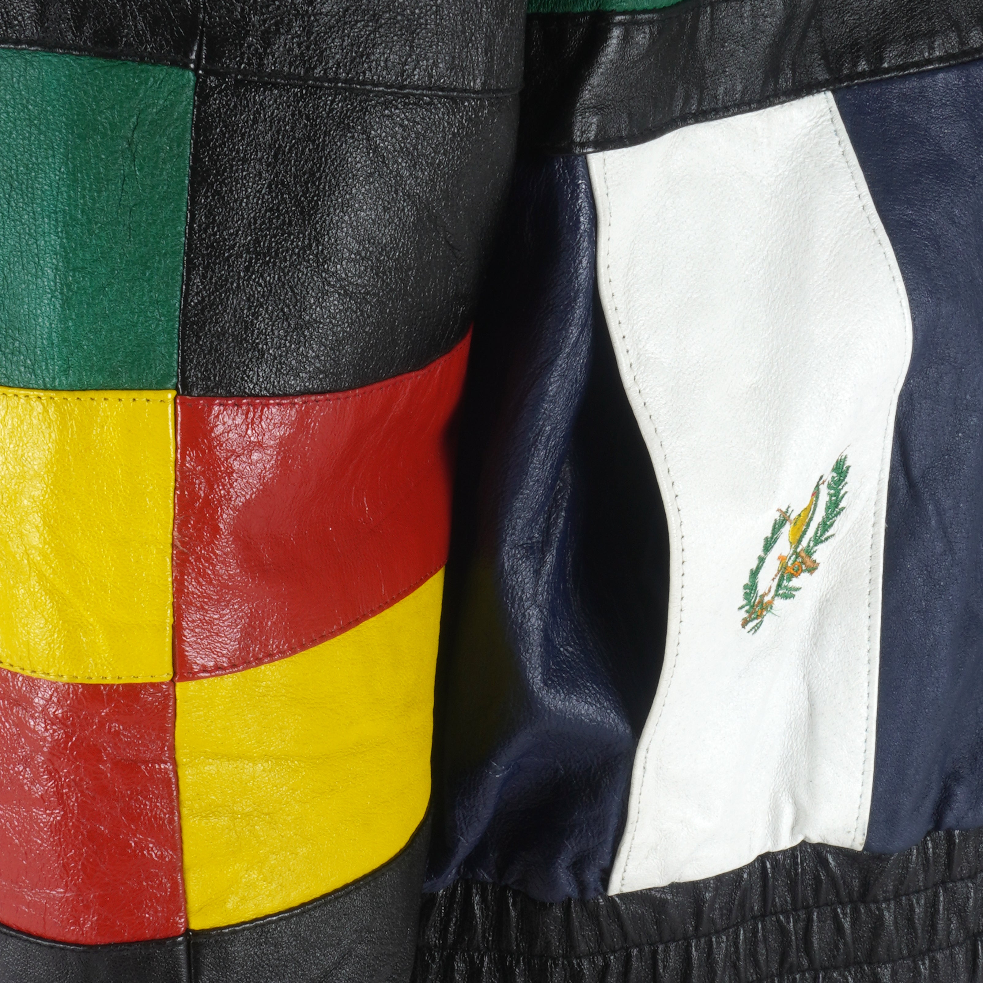 Vintage - National Flag Leather Jacket 1990s Large Vintage Retro