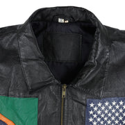Vintage - National Flag Leather Jacket 1990s Large Vintage Retro