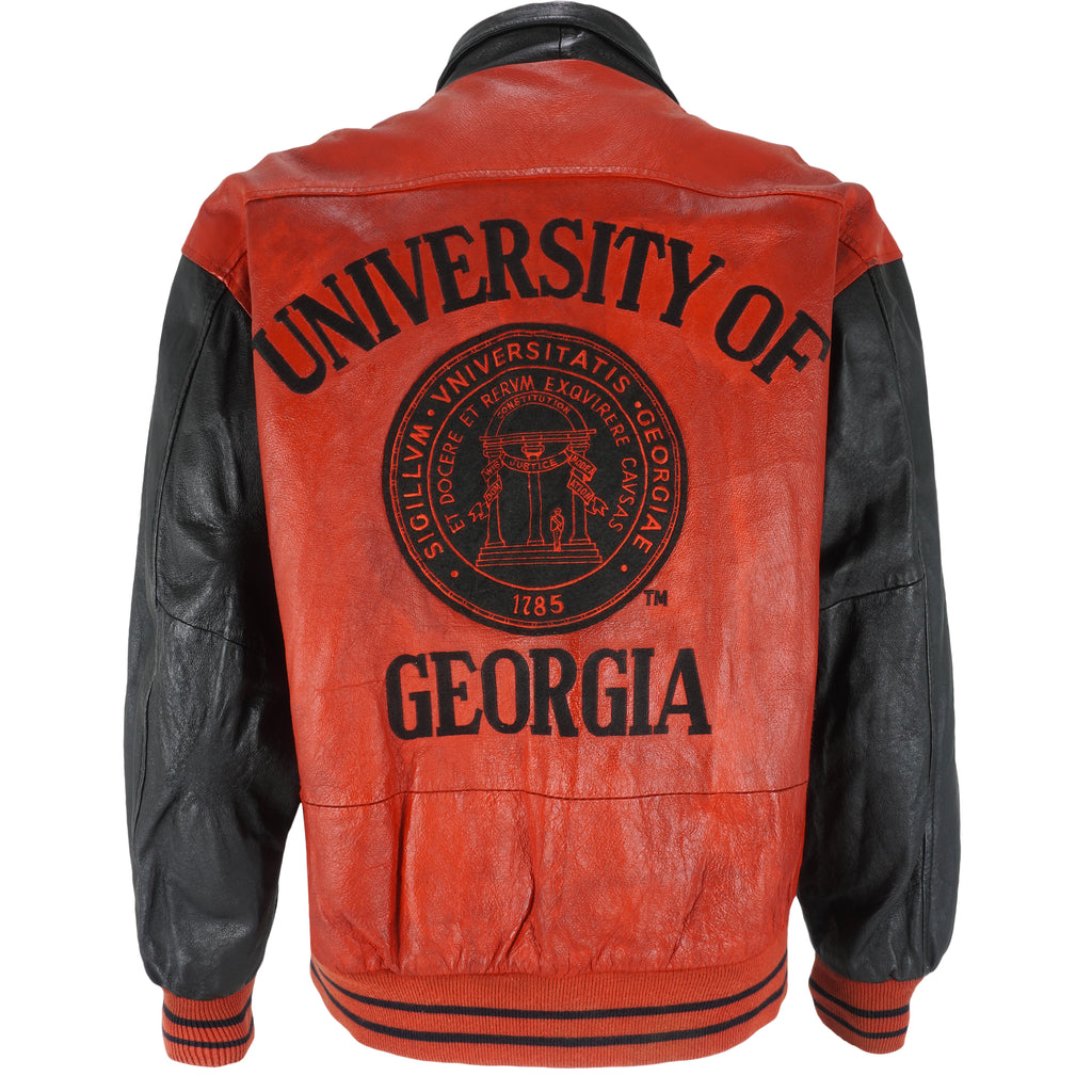 NCAA - University of Geogia Faux Leather Jacket 1990s X-Large Vintage Retro College