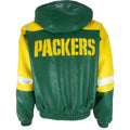 NFL - Green Bay Packers Hooded Faux Leather Jacket 1990s Medium Vintage Retro Football