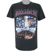 NHL - Colorado Avalanche, Stanley Cup Champions T-Shirt 1990s Large Vintage Retro Hockey