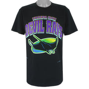 MLB (Nutmeg) - Tampa Bay Devil Rays Big Logo T-Shirt 1995 X-Large Vintage Retro Baseball