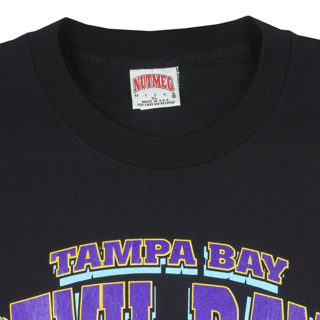 MLB (Nutmeg) - Tampa Bay Devil Rays Big Logo T-Shirt 1995 X-Large Vintage Retro Baseball