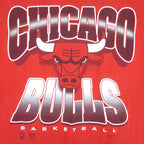 NBA (Hanes) - Red Chicago Bulls T-Shirt 1990s X-Large Vintage Retro Basketball