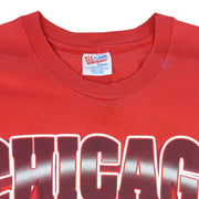 NBA (Hanes) - Red Chicago Bulls T-Shirt 1990s X-Large Vintage Retro Basketball