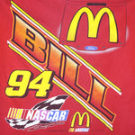 NASCAR (CFS) - Bill Elliott #94  McDonalds T-Shirt 1990 X-Large Vintage Retro