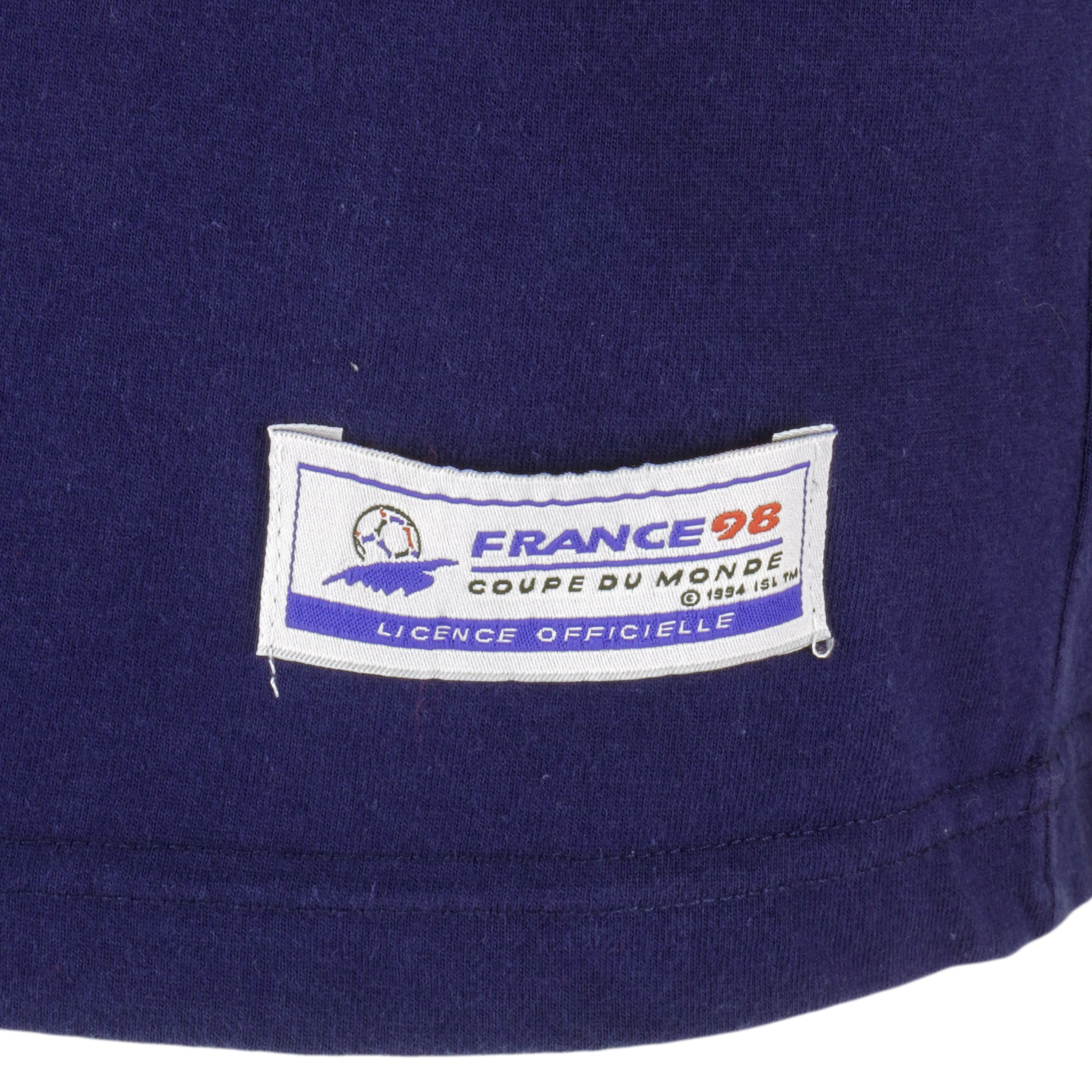Adidas - Blue & White France 98 T-Shirt 1990s Small Vintage Retro
