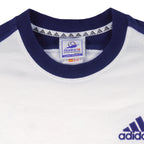 Adidas - Blue & White France 98 T-Shirt 1990s Small Vintage Retro
