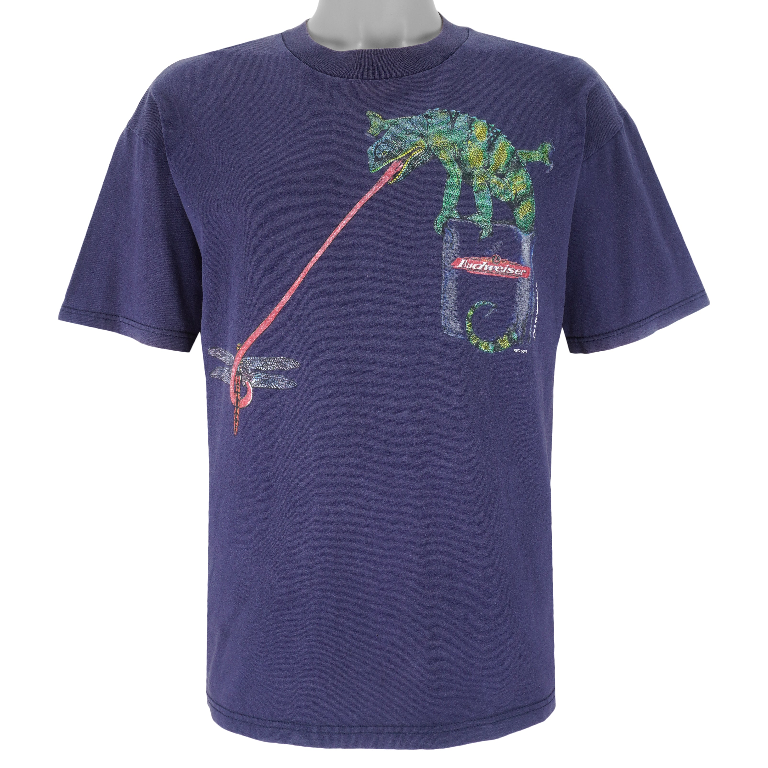 Vintage (Gildan) - Budweiser Lizards We Couldve Been Huge T-Shirt 1997 Large Vintage Retro