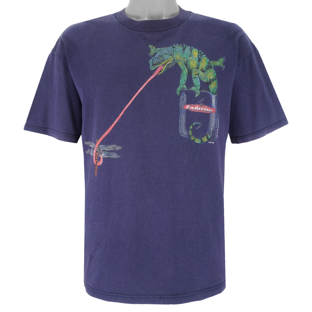 Vintage (Gildan) - Budweiser Lizards We Couldve Been Huge T-Shirt 1997 Large Vintage Retro