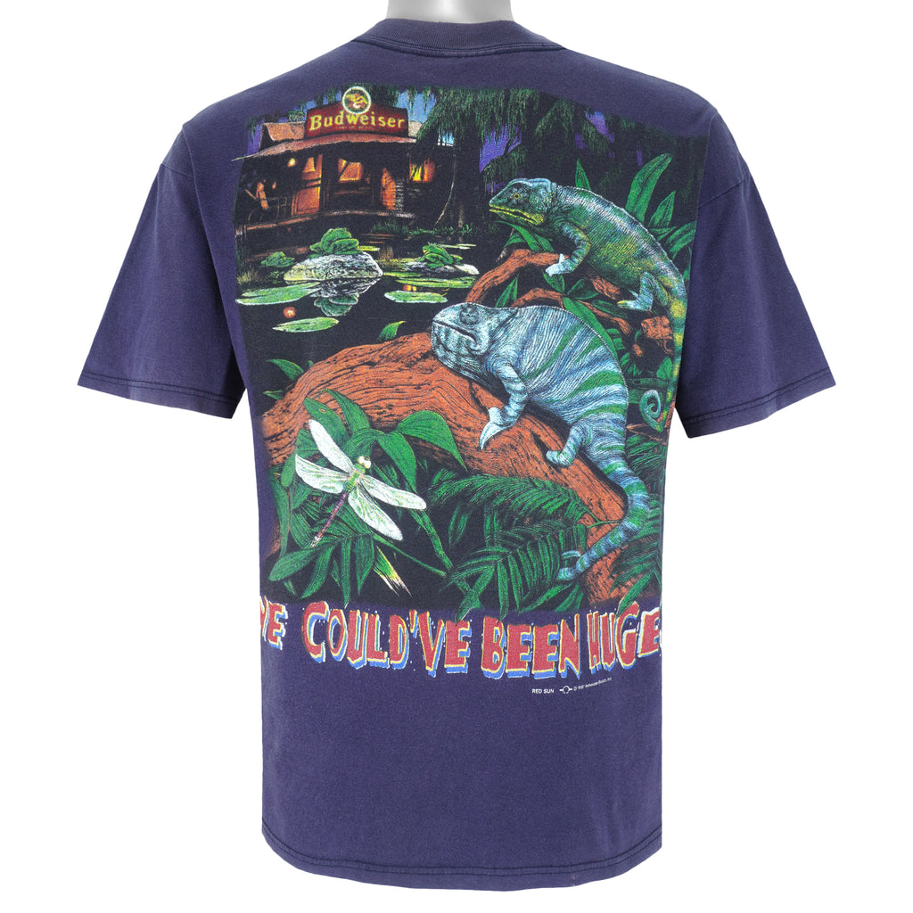 Vintage (Gildan) - Budweiser Lizards We Couldve Been Huge T-Shirt 1997 Large Vintage Retro