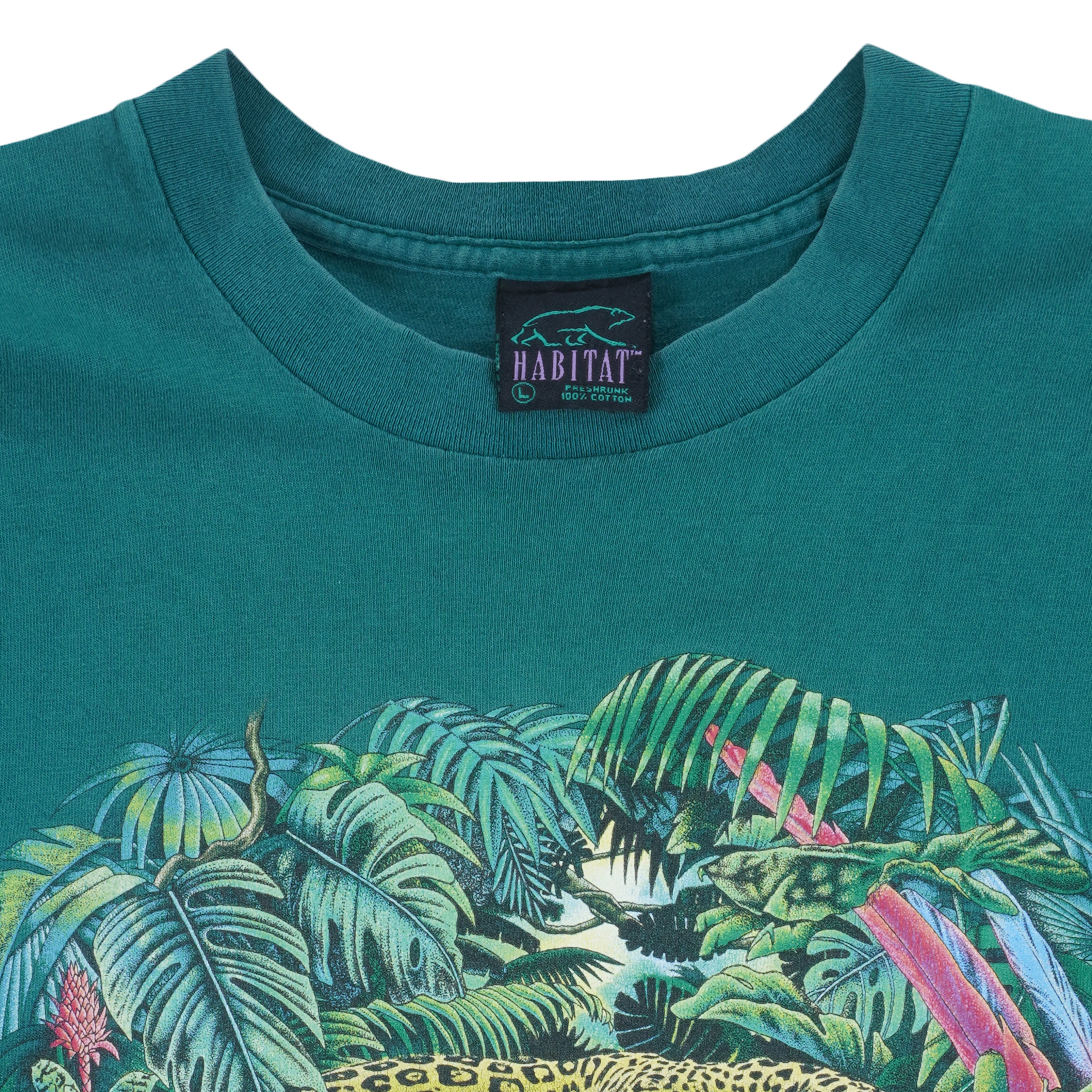 Vintage (Habitat) - Wake Up To Rain Forest T-Shirt 1990s Large Vintage Retro