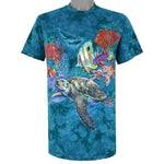 Vintage (Habitat) - Blue Ocean Animals T-Shirt 1990s Medium Vintage Retro