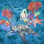 Vintage (Habitat) - Blue Ocean Animals T-Shirt 1990s Medium Vintage Retro