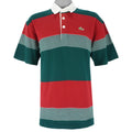 Lacoste - Green & Red 1/4 Button Polo T-Shirt Medium Vintage Retro