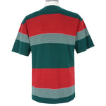 Lacoste - Green & Red 1/4 Button Polo T-Shirt Medium Vintage Retro