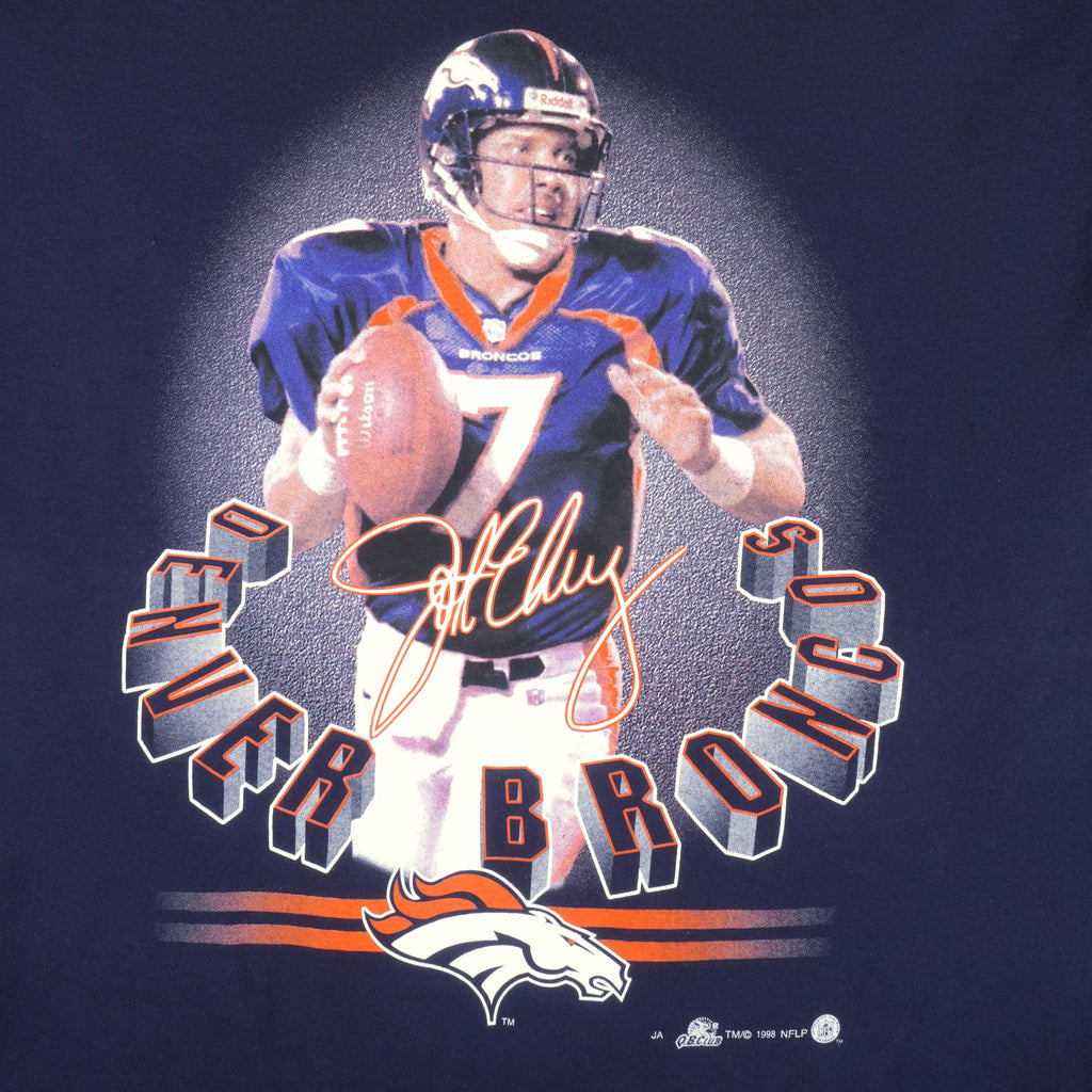 NFL - Denver Broncos, John Elway No. 7 T-Shirt 1998 X-Large Vintage Retro Football