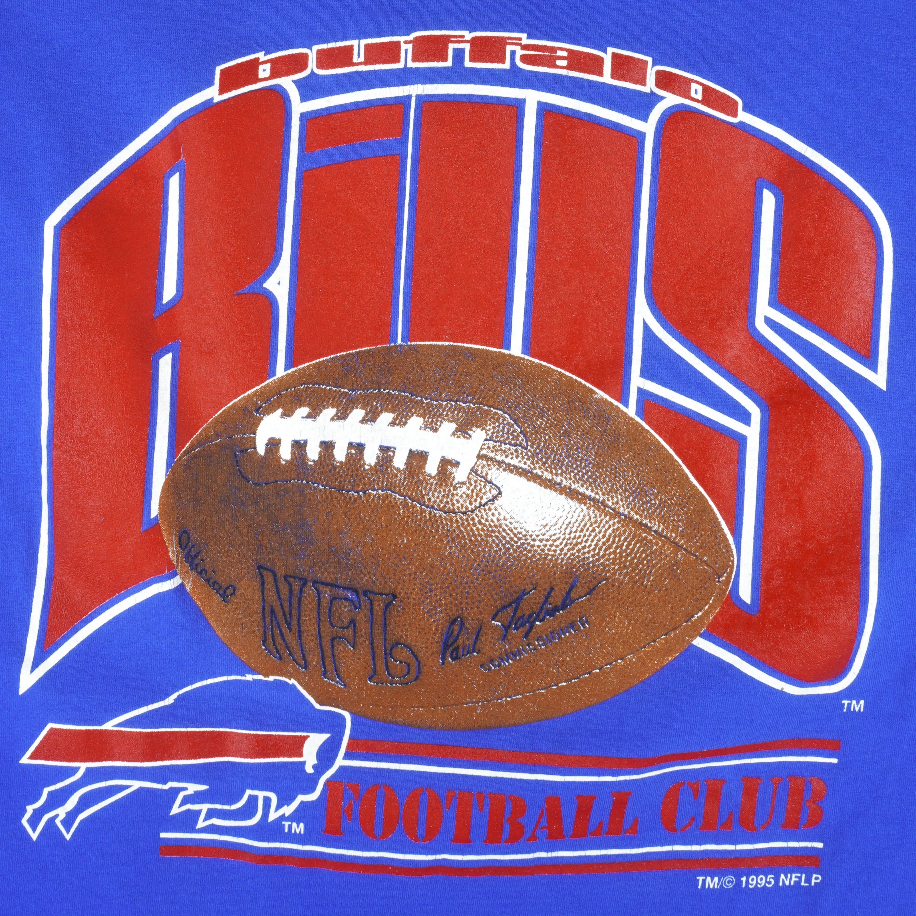 NFL (Logo Athletic) - Buffalo Bills Big Spell-Out T-Shirt 1995 Large Vintage Retro Football