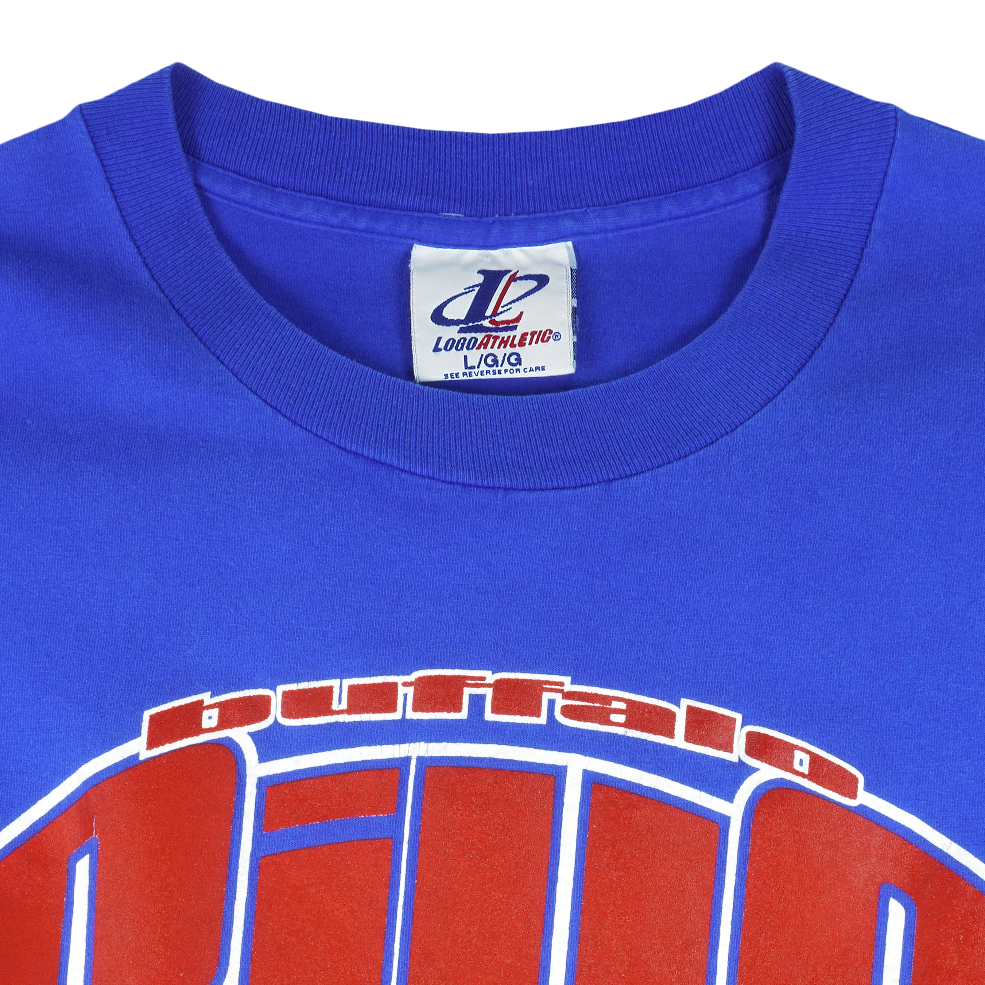 NFL (Logo Athletic) - Buffalo Bills Big Spell-Out T-Shirt 1995 Large Vintage Retro Football