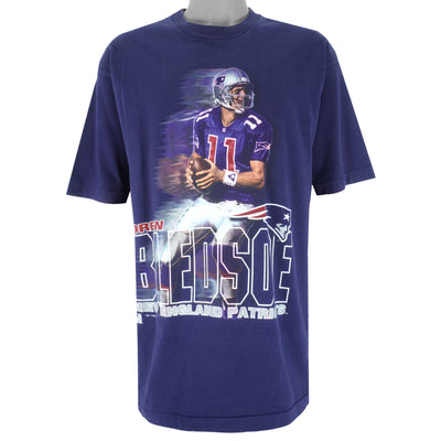 NFL (Salem) - New England Patriots Drew Bledsoe No. 11 T-Shirt 1995 X-Large
