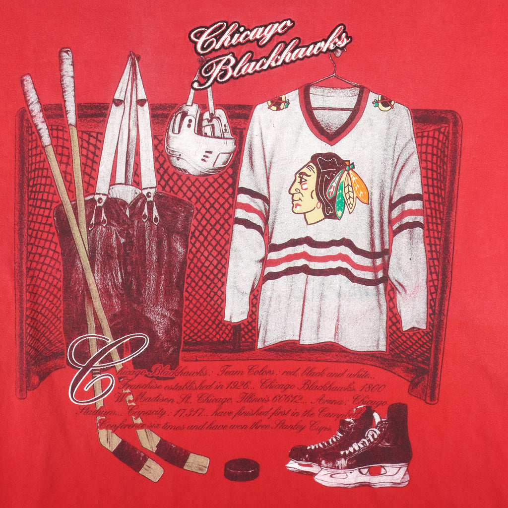 NHL (Nutmeg) - Chicago Blackhawks T-Shirt 1990s X-Large Vintage Retro Hockey