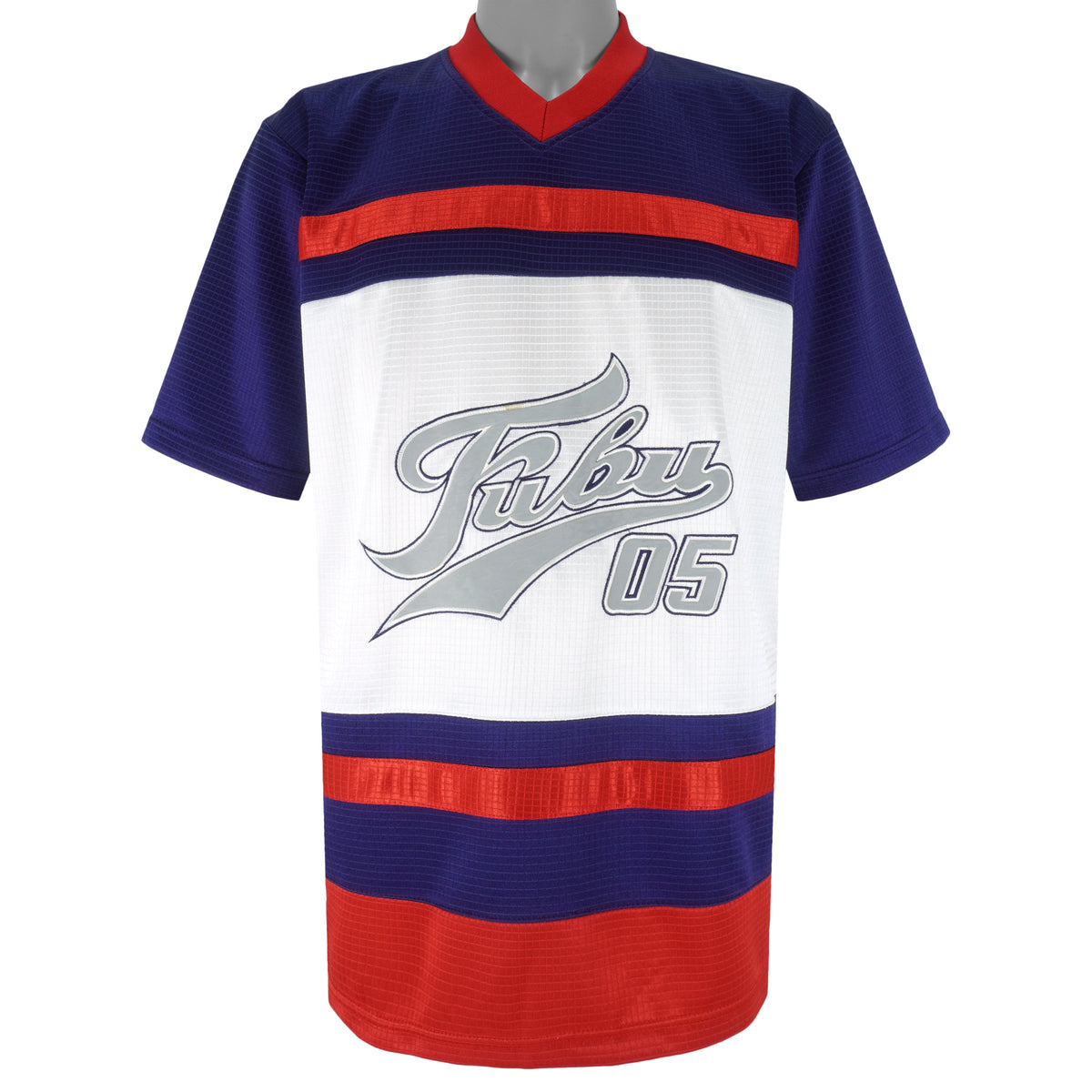 FUBU - Blue & White 05 Jersey T-Shirt 1990s Large Vintage Retro