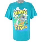 Vintage - Blue Hang Fin Single Stitch T-Shirt 1992 Large