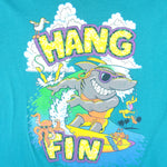 Vintage - Blue Hang Fin T-Shirt 1992 Large Vintage Retro