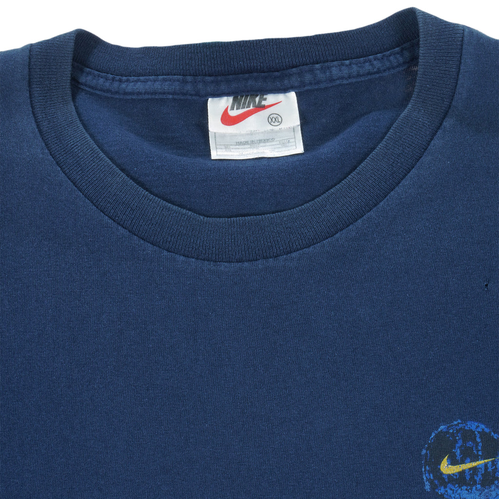 Nike - Navy Blue Air Spell-Out T-Shirt 1990s XX-Large