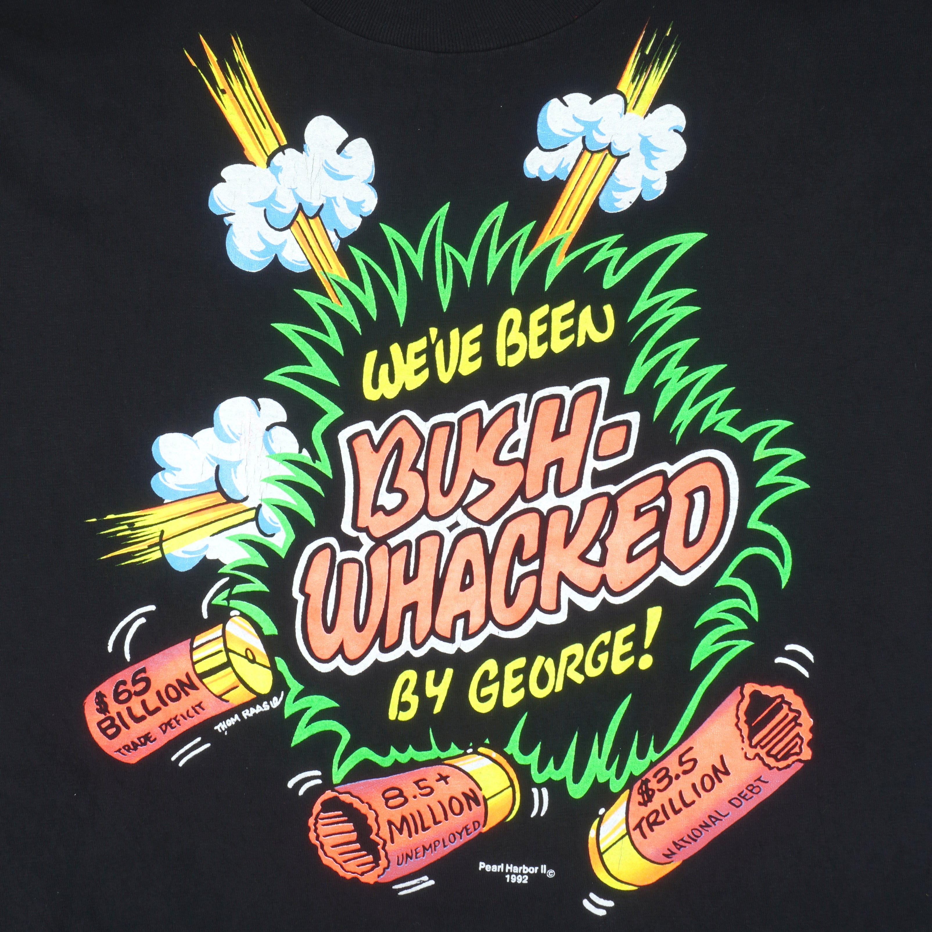Vintage - George Bush Political Bush-Whacked T-Shirt 1990s XX-Large Vintage Retro