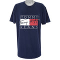 Tommy Hilfiger - Navy Blue Tommy Jeans T-Shirt 1990s X-Large Vintage Retro