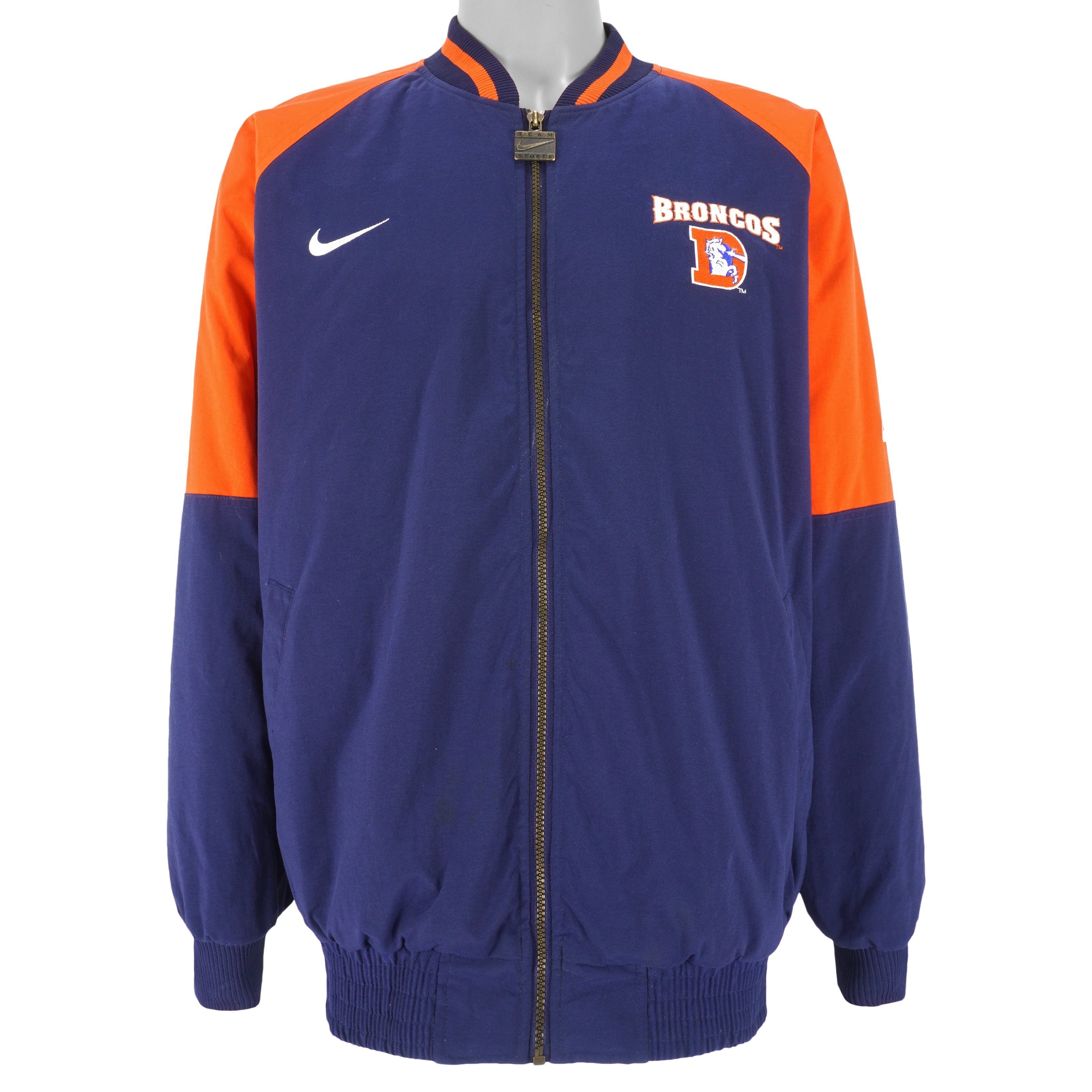 Nike - Denver Broncos Zip-Up Jacket 1990s Large Vintage Retro Football